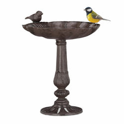Abreuvoirs en fonte Sur pied, Décoration de jardin, Mangeoire coquillage pour oiseaux sauvages brun - Relaxdays