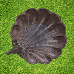 Abreuvoirs en fonte Sur pied, Décoration de jardin, Mangeoire coquillage pour oiseaux sauvages brun - Relaxdays