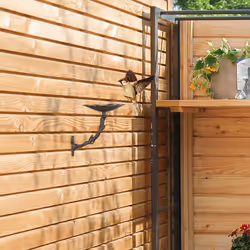 Reaxdays abreuvoir sur mur en fonte,fleurimangeoire hiver brun