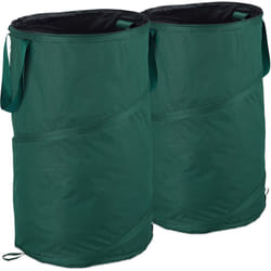 Relaxdays - Sac de jardin Pop-Up, Sac de déchets, Lot de 2 feuilles mortes jardin 120 litres jardinage: ∅ 44 cm, vert