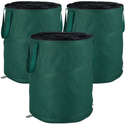 Relaxdays - Sac de jardin Pop-Up, Sac de déchets, Lot de 3 feuilles mortes jardin 160 litres jardinage: ∅ 55 cm, vert