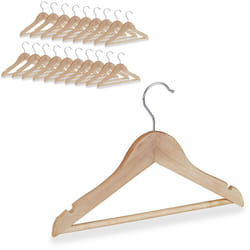Relaxdays - Cintres enfants en bois 20 cintre en bois vêtements bébé enfant traverse crochet 360 rotatif, nature