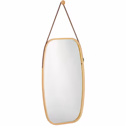 Ce miroir à accrocher décoratif apporte par son cadre en bambou naturel de la chaleur et du bien-être entre vos 4 murs. Utili ...