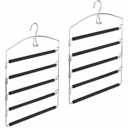 Faites de la place dans votre armoire ou votre placard avec ce cintre multiple très pratique. Il dispose de 4 tringles mobile ...