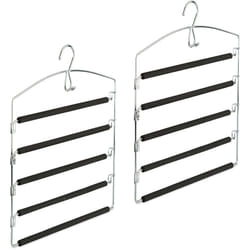 Relaxdays - Cintre multiple en métal peu encombrant rembourré pour robes pantalons HxlxP: 44,5 x 37 x 2,7 cm, argent/noir