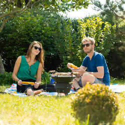 Relaxdays - Baril de barbecue en fonte de fer, foyer réglable en hauteur, aération, pour charbon, HlP 40x45x36cm. noir - Vue supplémentaire 5