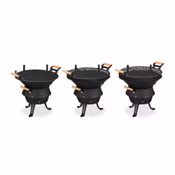 Relaxdays - Baril de barbecue en fonte de fer, foyer réglable en hauteur, aération, pour charbon, HlP 40x45x36cm. noir - Vue supplémentaire 6
