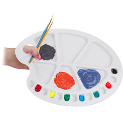 Relaxdays - Palette de peinture Palette à mélanger les couleurs, Ecoliers et artistes, avec 20 creux,en plastic, blanc