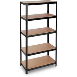 Relaxdays - tagère charge lourde, Meuble 5 étages à clip, Cave charge 875 kg, garage, 180x90x45 cm, acier, noir