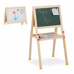 Encouragez la créativité et la volonté d’apprendre de votre enfant avec ce tableau sur pieds compact en bois. Il est réglable ...