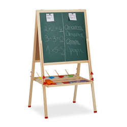 Relaxdays 10027240 tableau à craie et accessoires Vert Métal, Plastique, Bois