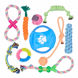 Relaxdays 10027243, Chien, Ensemble de jouets, Multicolore, Coton, Caoutchouc thermoplastique (TPR), Mastication, Attirant, C ...