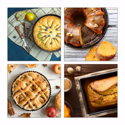 Relaxdays - Set de 5 pièces, 4 moules à gâteaux, moule rectangle, à charnières, kouglof, à tarte, pinceau, anthracite