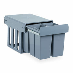 Relaxdays - Poubelle montée cuisine, Extracteur, système tri des déchet, plastique, 4x 8 l, hlp 35,1 x 34,3 x 48 cm, gris