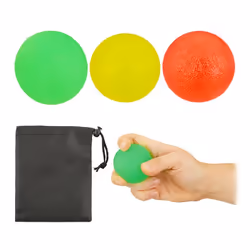 Relaxdays Lot de 3 balles à gripper Balles à serrer dentraînement et réduire le stress sac 5 cm Ø jaune/rouge/verte