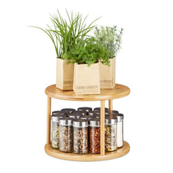Relaxdays Étagère rotative de cuisine Rotonde à épices 360° étagère à parfums HxD 195 x 245 cm bambou naturel
