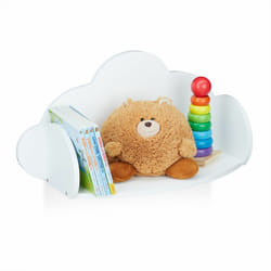 Relaxdays Etagère murale Nuage, suspendue chambre d’enfants, MDF,décoration, bibliothèque murale,HlP31,5x60x21cm,blanc