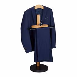 Relaxdays 10027612, Valet de nuit, Bambou, Métal, Noir, Marron, Noir, 480 mm, 300 mm