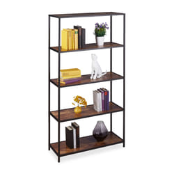 Relaxdays Bibliothèque Vintage 5v supports,style industriel,Pour bureau, salon,Etagère debout dimensions HlP150x77x33cm