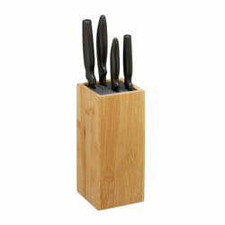 Relaxdays Rangement couteaux, bambou, non garni, avec insert en tiges plastiques, universel, 23x10,5x10,5 cm, nature
