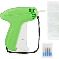 Relaxdays - Pistolet étiquette, étiqueteuse avec 5 aiguilles de rechange & 5000 attaches incluses, swifteuse, vert-blanc