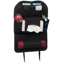 Relaxdays - Organiseur siège arrière , grosse poche en feutre, pour enfants, 7 compartiments, protection dossier auto noir