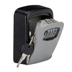 Relaxdays 10027684 Coffre-fort portable Aluminium Noir, Gris