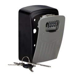 Relaxdays 10027687 Coffre-fort portable Aluminium Noir, Gris