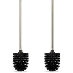 Relaxdays - Brosse wc de rechange, set de 2, brosse toilettes tête amovible salle de bain toilettes, HxD:36 x 8 cm, noir