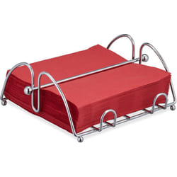Relaxdays - Porte-Serviettes, Serviettes de 33x33cm, aspect acier inoxydable, Support serviettes, métal, argenté