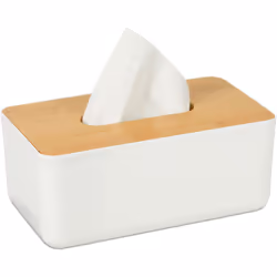 Grâce à la boîte à mouchoirs en plastique blanc facile d'entretien, les mouchoirs sont toujours à portée de main et stockés d ...
