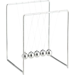 Relaxdays - Pendule Newton, décoration bureau de travail, physique, science & art, 5 boules, métal, balancier, argenté