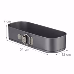 Relaxdays Moule rectangle à charnière, moule à manqué rectangulaire, démontable, antiadhésif, 31 x 12 cm, anthracite - Vue supplémentaire 4