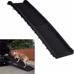 Si vous êtes souvent en voiture avec votre animal, alors la rampe pliable pour chiens est utile. Rangée dans l’auto, elle pre ...