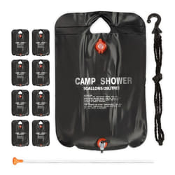Douche solaire 20 litres lot de 9 camping randonnée à suspendre pliable avec douchette extérieur mobile noir