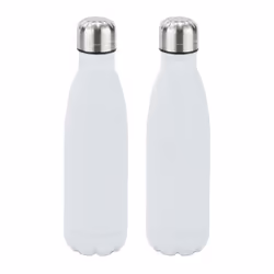 2x Gourde inox bouteille eau acier inoxydable 05 litre isotherme froid chaud blanc