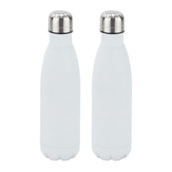 2x Gourde inox bouteille eau acier inoxydable 05 litre isotherme froid chaud blanc