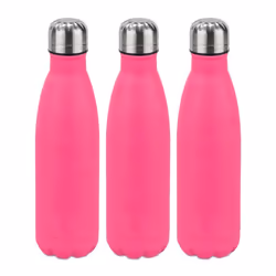 3x Gourde inox bouteille eau acier inoxydable 05 litre isotherme froid chaud rose