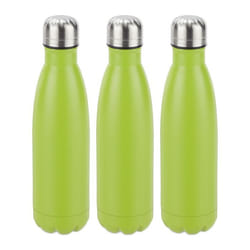 3x Gourdes inox bouteille eau acier inoxydable 05 litre isotherme froid chaud vert