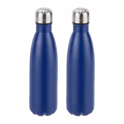 2x Gourdes inox bouteille eau acier inoxydable 05 litre isotherme froid chaud bleu