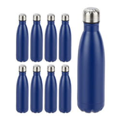 9x Gourdes inox bouteille eau acier inoxydable 05 litre isotherme froid chaud bleu