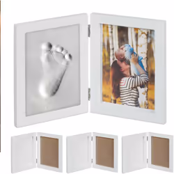 Aveccette empreinte en plâtre vous gardez pour toujours les souvenirs du temps de Bébé. Immortalisezles pieds ou les mains mi ...
