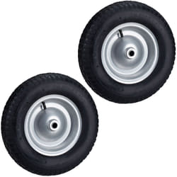 Relaxdays - Roue de brouette caoutchouc 200 kg, lot de 2, roue de rechange, caoutchouc essieu 4.80 4.00-8, noir