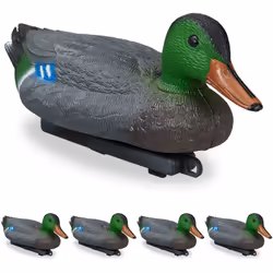Enchantez une image vivante dans votre mare de jardin. Ce canard chic est une imitation réaliste et bien peinte. Le plumage e ...