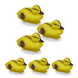 Canard en plastique lot de 6 canetons nageant résistant aux intempéries figure décorative mare jardin jaune-noir