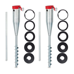 Pied de parasol lot de 2 Porte-parasol Support à vis Douille de sol à visser adaptateurs 25-55 mm acier galvanisé