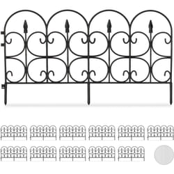 Relaxdays - 12x Bordure de jardin plastique, Clôture gazon 30 cm, 6 éléments, 4 m, parterre massif pelouse, piquet