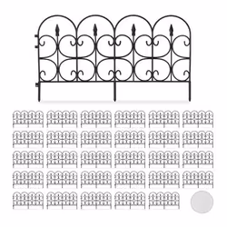 30x Bordure de jardin plastique Clôture gazon 30 cm 6 éléments 4 m parterre massif pelouse piquet