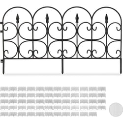 Relaxdays - 60x Bordure de jardin plastique, Clôture gazon 30 cm, 6 éléments, 4 m, parterre massif pelouse, piquet