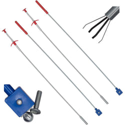 Relaxdays - Lot de 4 outils de ramassage, attrape-clous, attrape-vis, flexible, magnétique, souple, 600 mm, argent